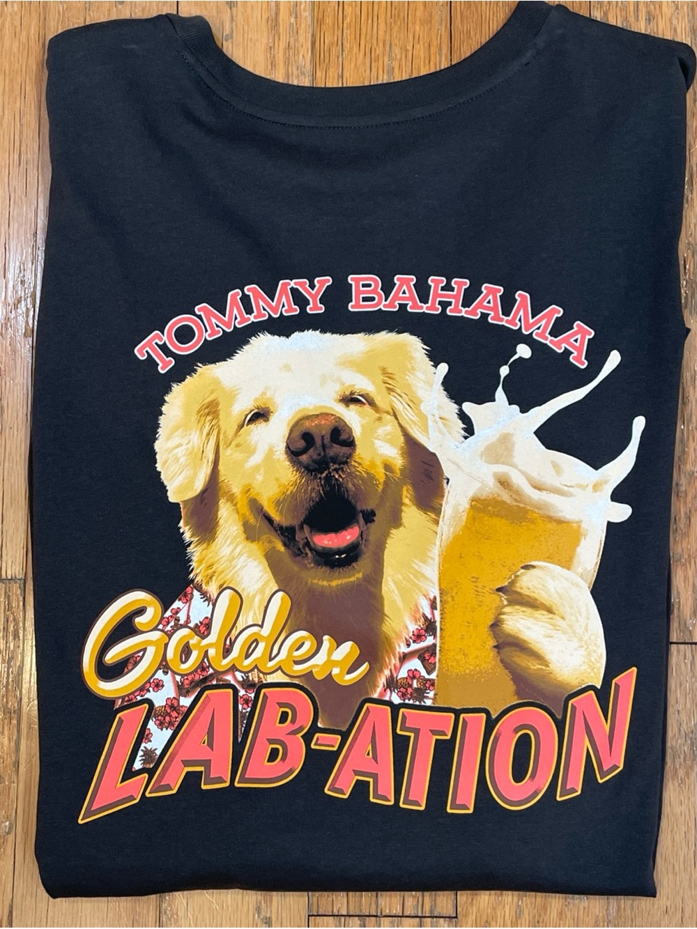Tommy Bahama Men’s XL Graphic T-Shirt Gray Golden Lab-ation Retriever Tee NEW